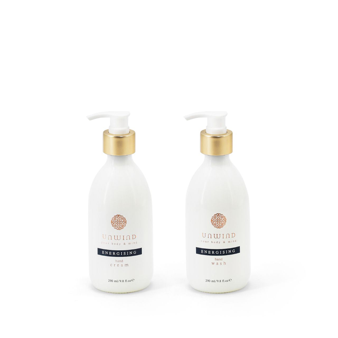 Unleash vitality with our Energising hand wash and hand cream, a dynamic addition to the Unwind skincare collection. Immerse your senses in the refreshing fusion of lemongrass and the calming touch of cedarwood, transforming your self-care routine. Each set includes two 290ml bottles, featuring convenient pump applicators for effortless use.