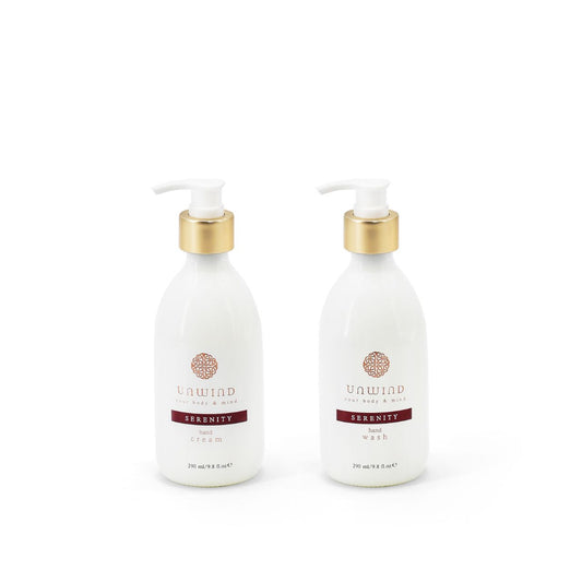 Enhance your skincare routine with the Serenity hand wash and hand cream from our Unwind collection. Infused with the timeless fragrance of roses and jasmine, this hand wash offers a sensory journey that soothes both body and soul.