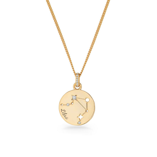 The Zodiac Collection is a perfect blend of elegance and personal significance. Crafted with precision, the gold pendant features a beautifully designed circle with each star sign, intricately engraved for a unique and meaningful touch.