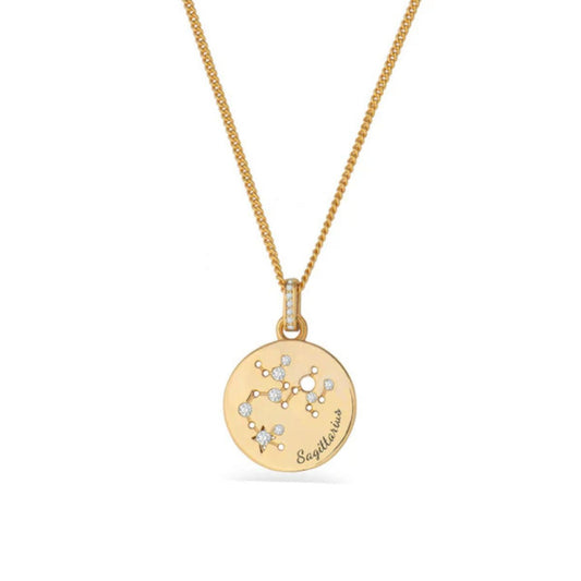 The Zodiac Collection is a perfect blend of elegance and personal significance. Crafted with precision, the gold pendant features a beautifully designed circle with each star sign, intricately engraved for a unique and meaningful touch.
