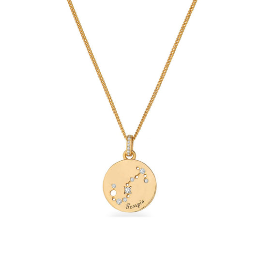 The Zodiac Collection is a perfect blend of elegance and personal significance. Crafted with precision, the gold pendant features a beautifully designed circle with each star sign, intricately engraved for a unique and meaningful touch.