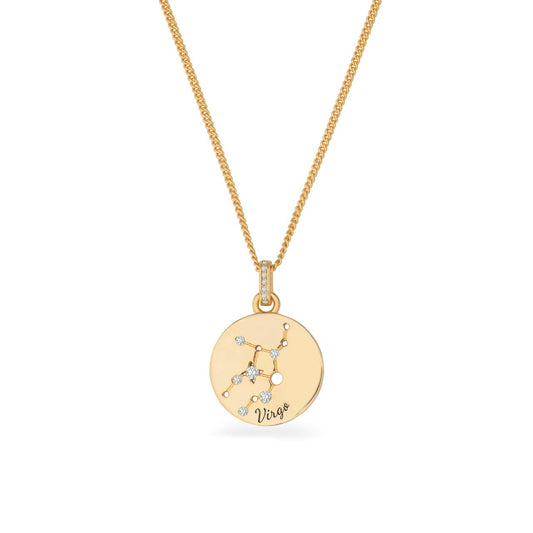 The Zodiac Collection is a perfect blend of elegance and personal significance. Crafted with precision, the gold pendant features a beautifully designed circle with each star sign, intricately engraved for a unique and meaningful touch.