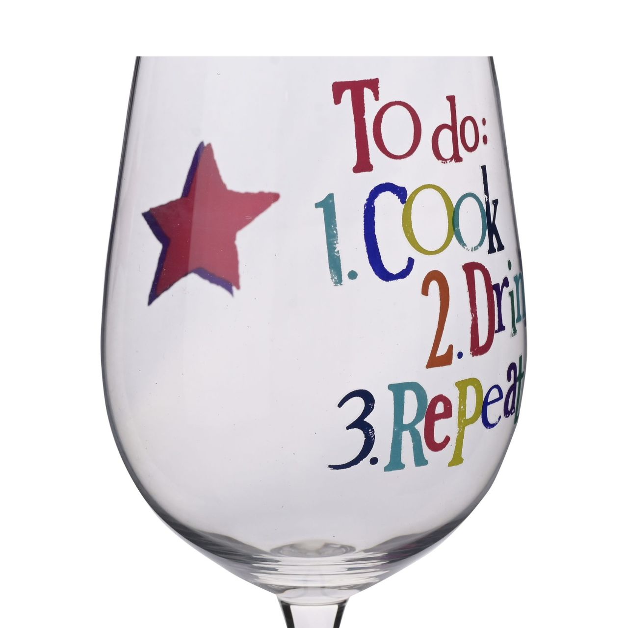 This fun-filled glassware makes a tongue-in-cheek gift for those who enjoy a glass of wine with their meal.