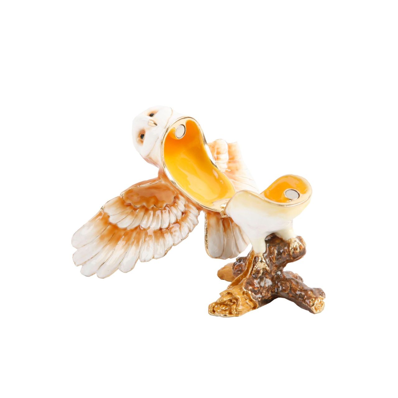 The trinket box opens up across the middle of the owl to reveal a special storage slot for jewellery or other small and treasured items.