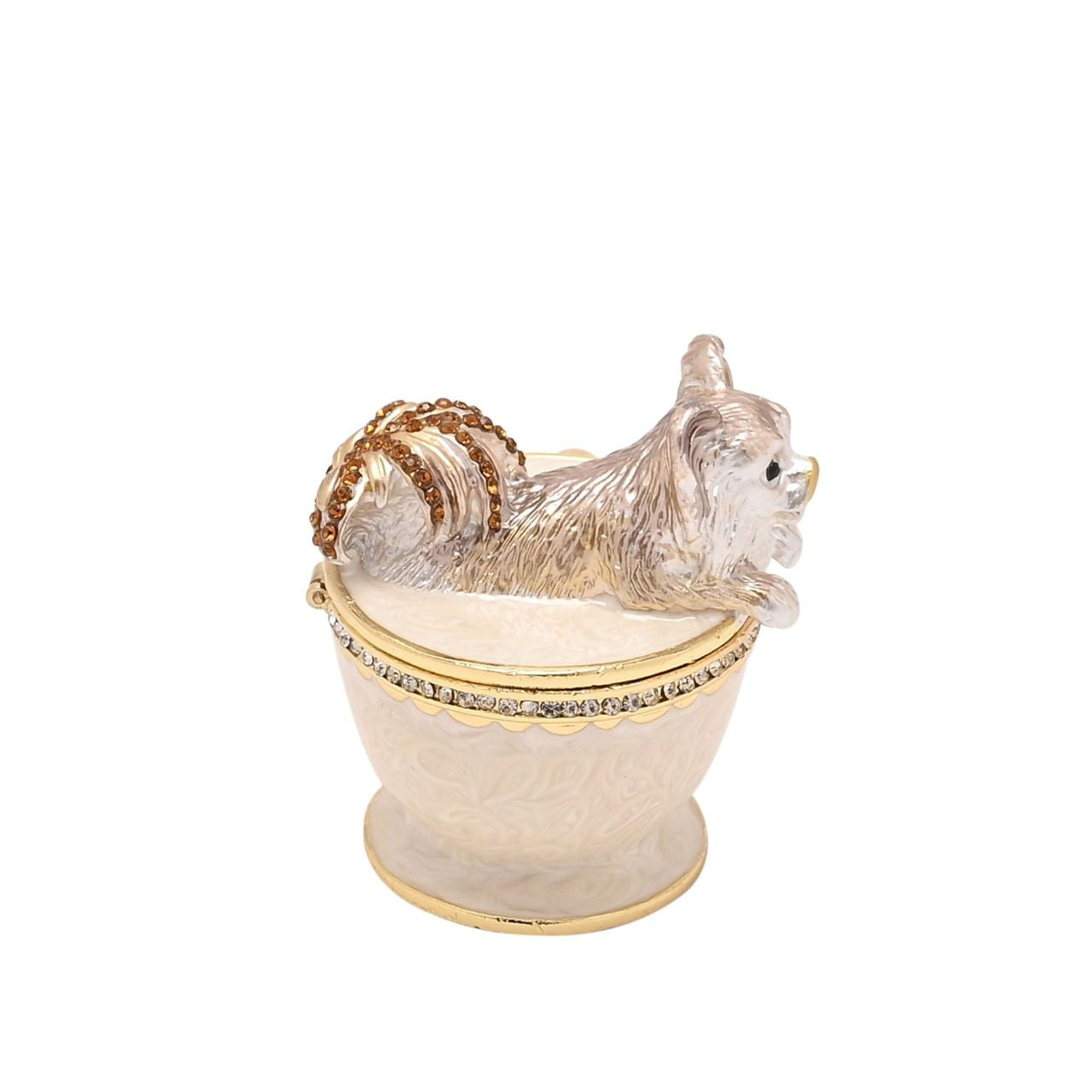 The intricate detailing brings this little canine companion to life, making it a perfect fusion of art and functionality.