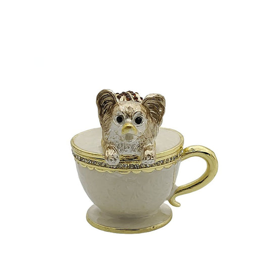 The intricate detailing brings this little canine companion to life, making it a perfect fusion of art and functionality.