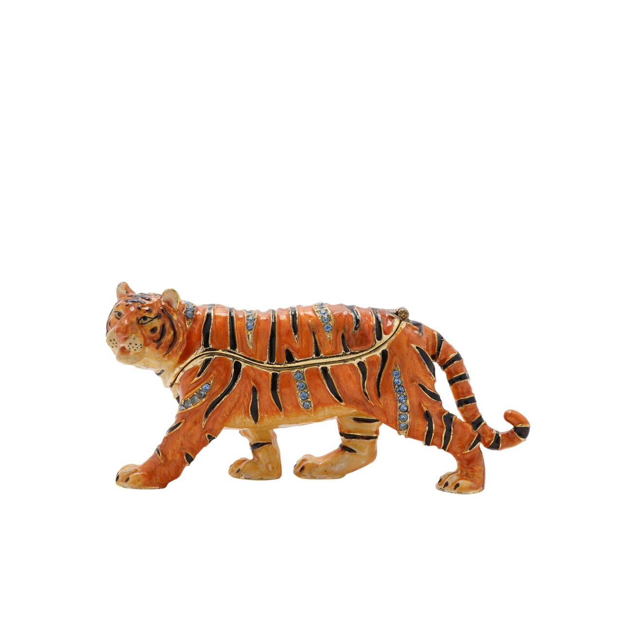Distinctively orange in colour, the wow factor is further emphasized by the crystal embellishments on display.