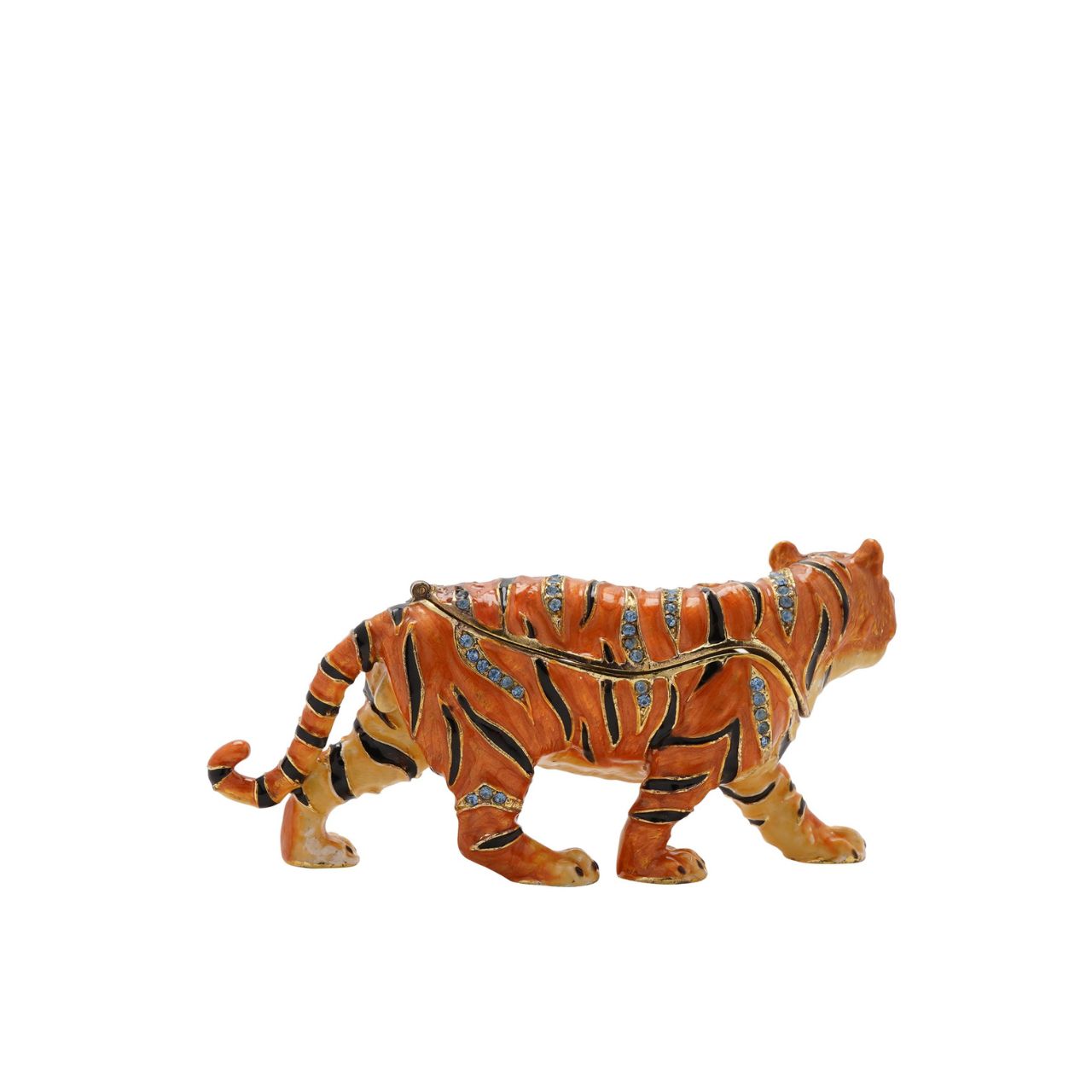 Distinctively orange in colour, the wow factor is further emphasized by the crystal embellishments on display.