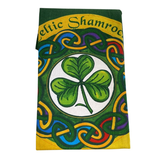 Celtic Tree of Life Shamrock Cotton Tea Towel
