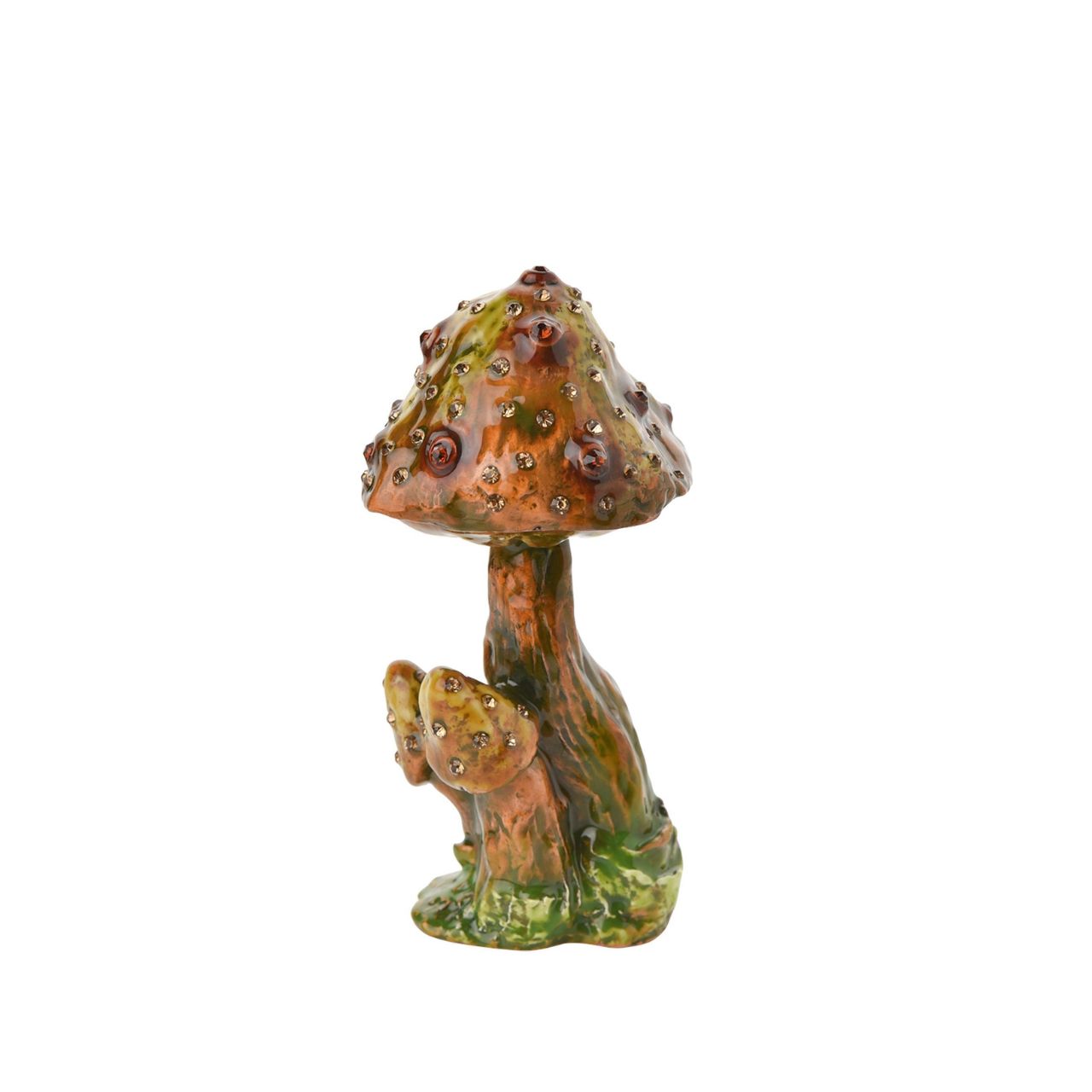 Step into the enchanting world of the Treasured Trinkets – Mushroom by STRATTON, a whimsical and meticulously crafted trinket box that captures its endearing charm.