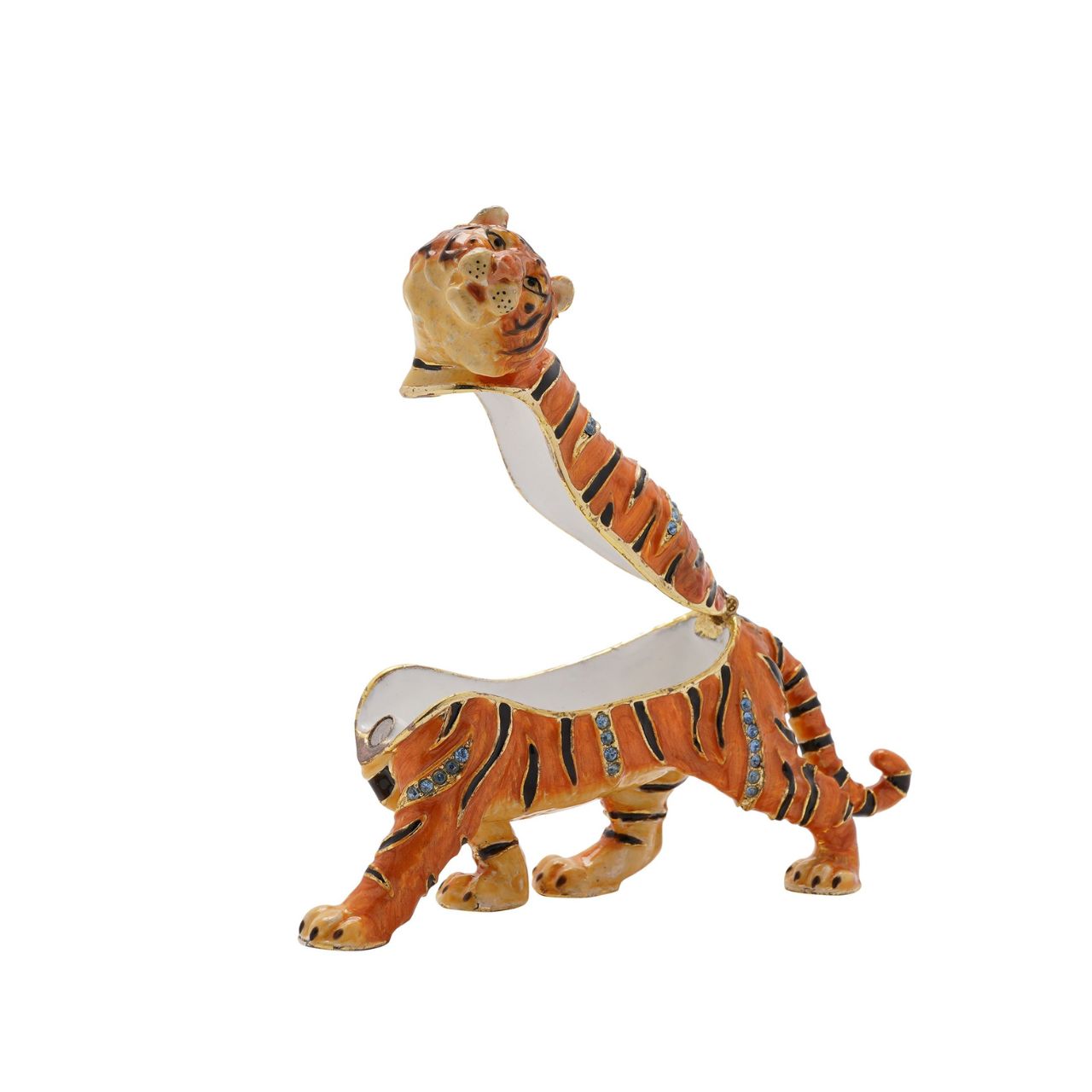 Distinctively orange in colour, the wow factor is further emphasized by the crystal embellishments on display.