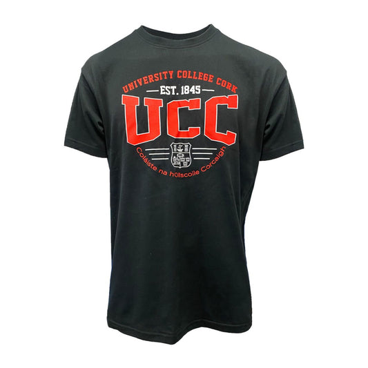This t-shirt is from the official UCC collection. It offers a comfortable fit and displays a printed UCC crest, along with a woven UCC back neck label.