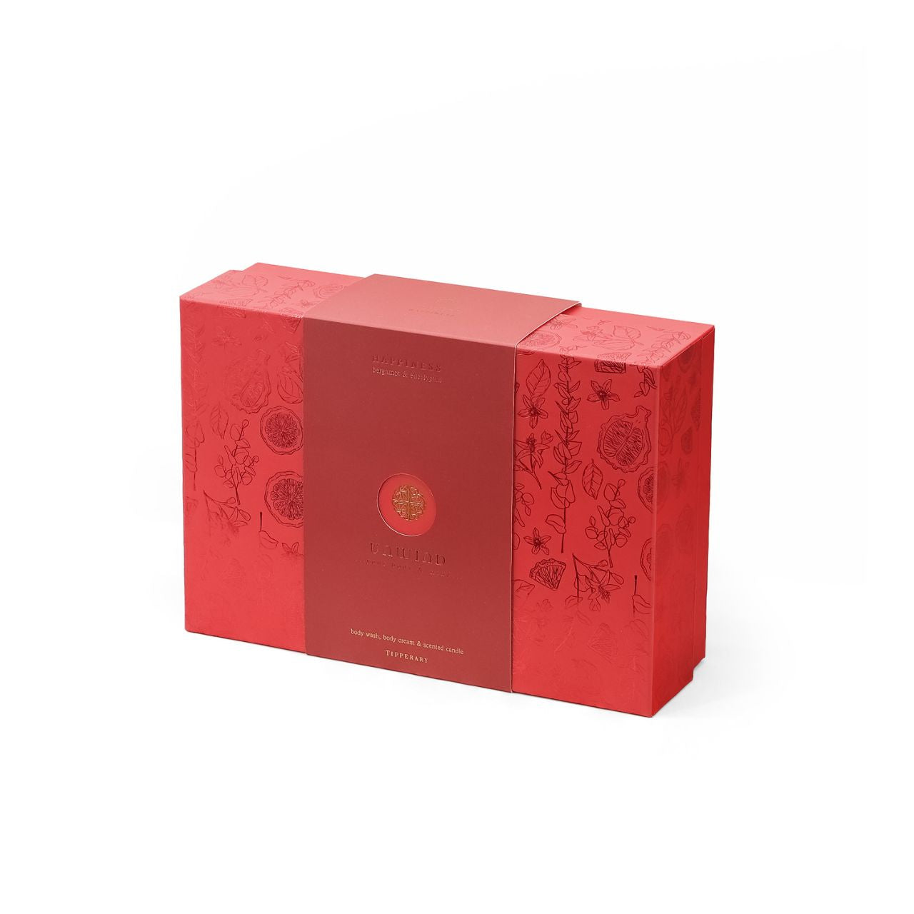 Designed with an uplifting blend of fresh citrus, delicate florals, and invigorating herbs, this Body wash, Body cream and Candle set is a true celebration of joy for both your skin and senses. Happiness goes beyond ordinary skincare, infusing your self-care routine with a burst of positivity.