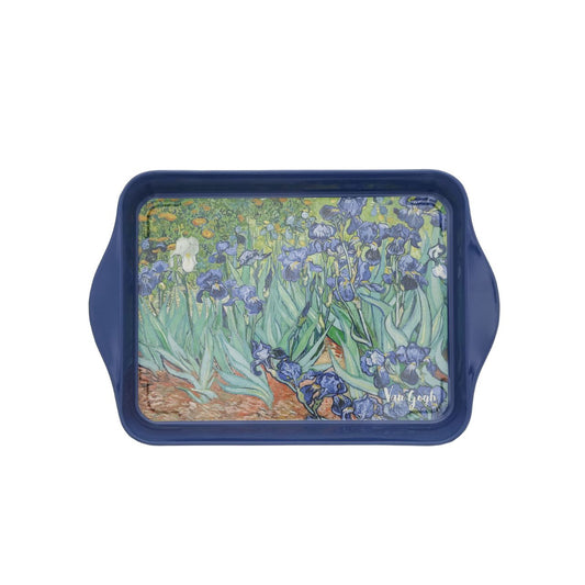 Metal tray perfect for tea, coffee, snacks or even jewellery. Based on the famous painting "Iris" by Dutch Post-Impressionist painter Vincent Van Gogh.