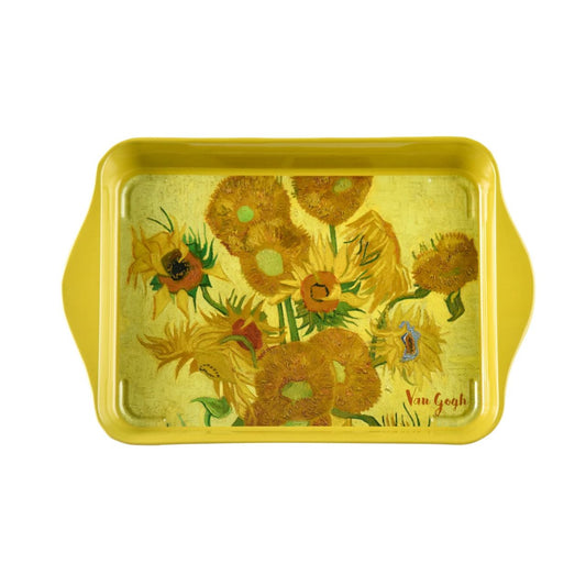 Metal tray perfect for tea, coffee, snacks or even jewellery. Based on the famous painting "Sunflowers" by Dutch Post-Impressionist painter Vincent Van Gogh.