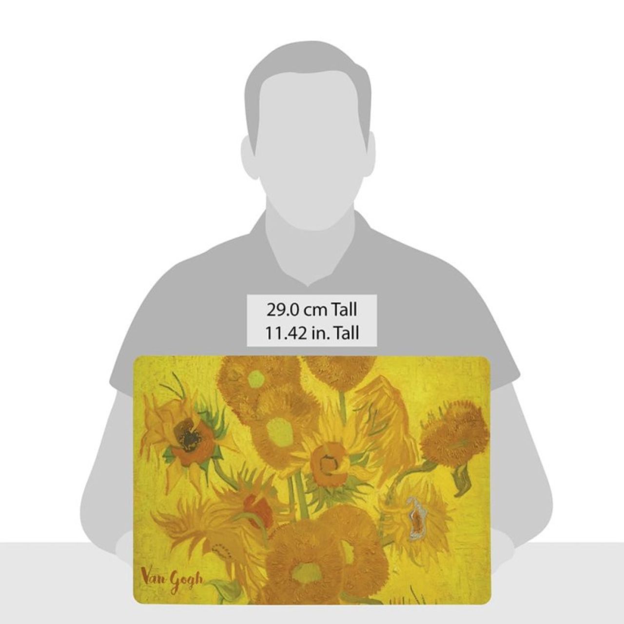 This placemat with the effigy of the famous painting "Sunflower" by the Dutch post-impressionist painter Vincent Van Gogh, is ideal to add an artistic touch to your table and protect your furniture.