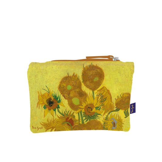 Beautiful 100% cotton zippered pouch, perfect whether it's for pens, pencils, makeup, and just about anything else you want. After the famous painting "Sunflower" by Dutch Post-Impressionist painter Vincent Van Gogh.