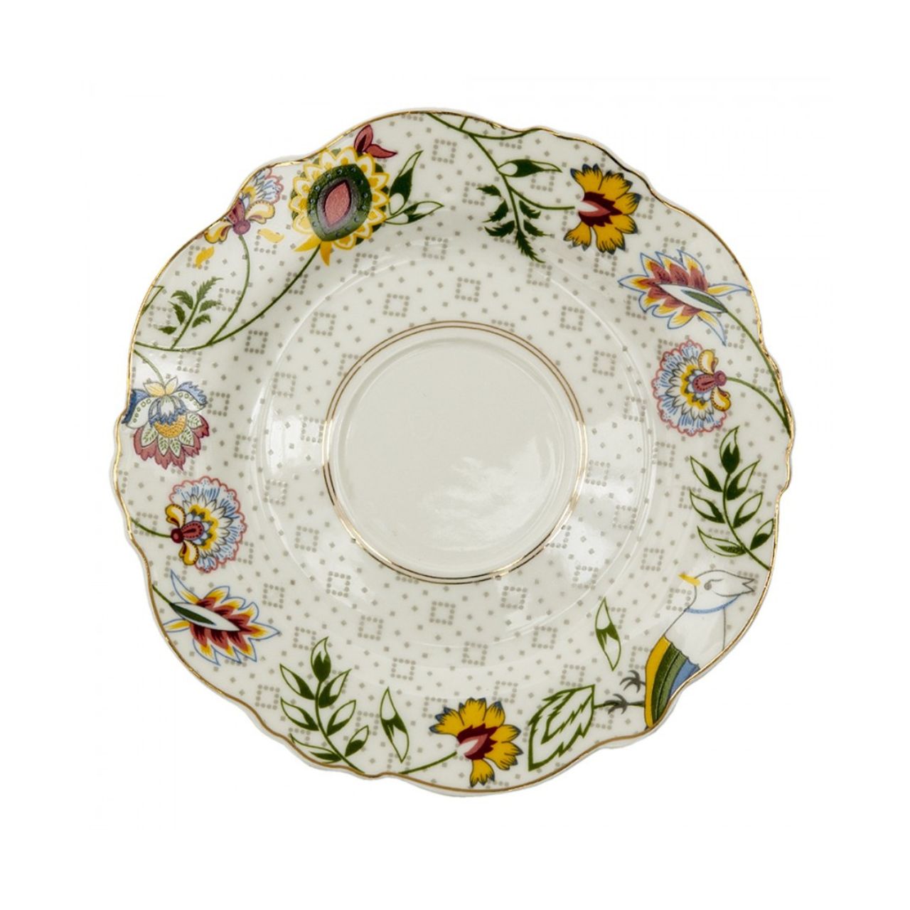 Made from high-quality ceramic, this cup and saucer set offers durability and is resistant to daily use. The refined design with a floral print and subtle gold accents makes this set a true eyecatcher on your table.