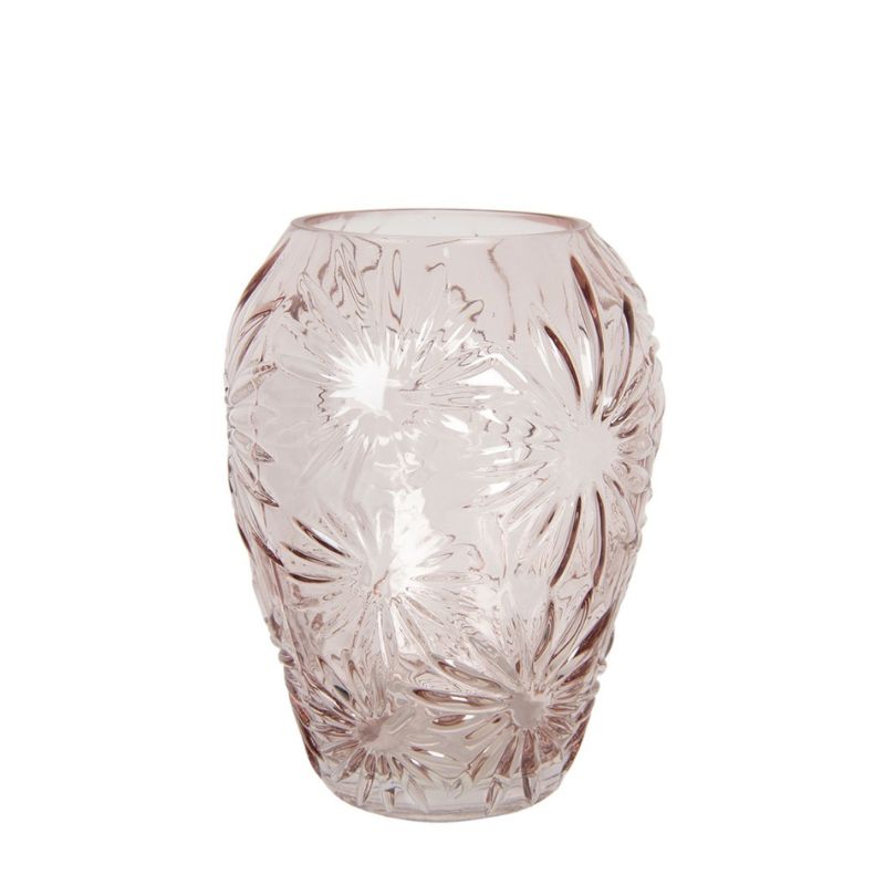 Clayre & Eef Vintage Pink Glass Round Vase