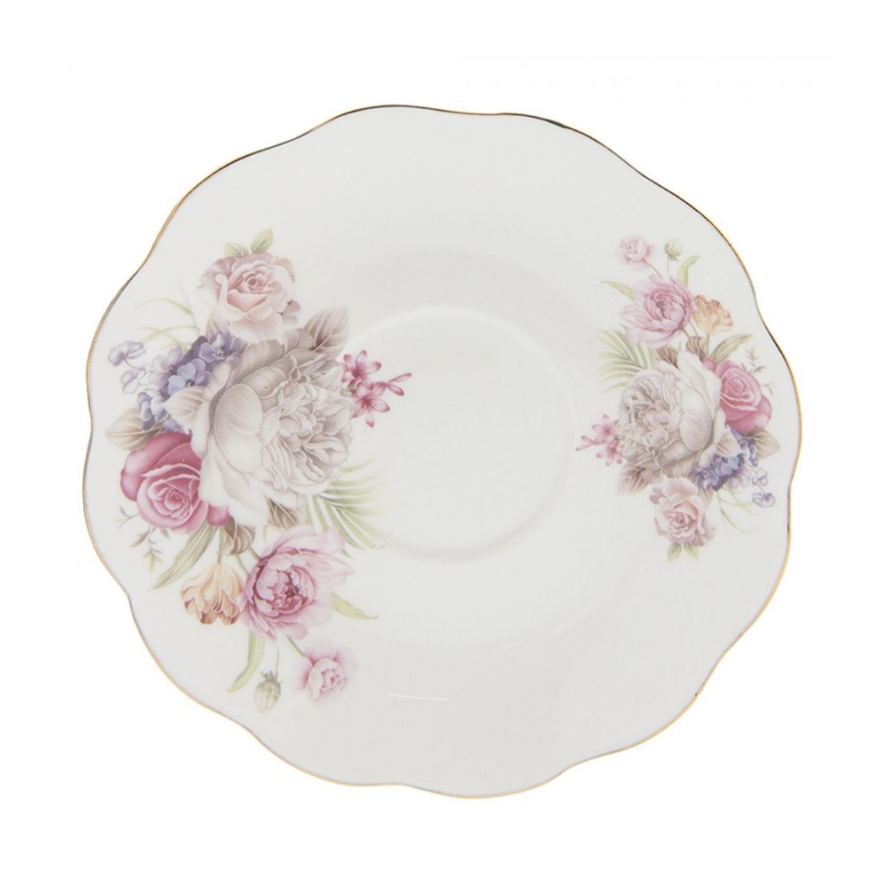Made from high-quality ceramic, this cup and saucer set offers durability and is resistant to daily use. The refined design with a floral print and subtle gold accents makes this set a true eyecatcher on your table.