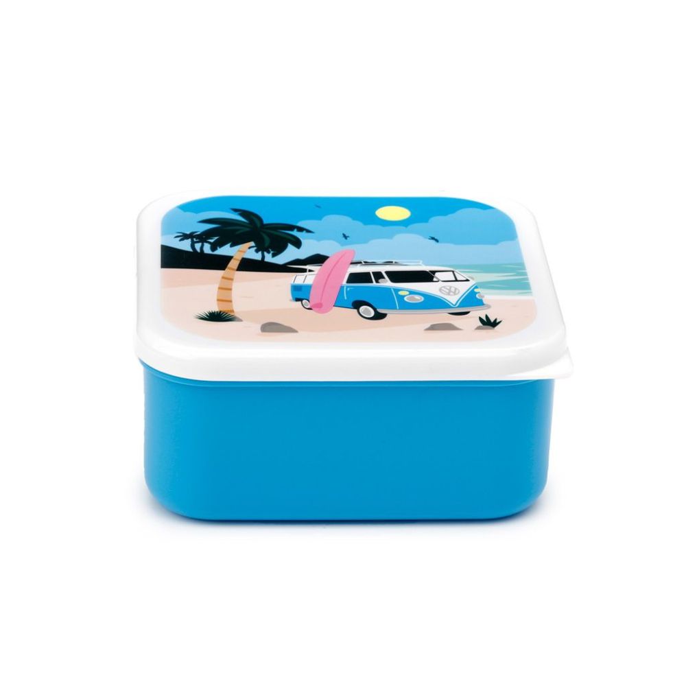 Set of 3 Lunch Box M/L/XL Volkswagen VW T1 Camper Bus Waves are Calling  Volkswagen VW's T1 Camper Bus Waves are Calling set of 3 lunchbox with sizes M, L, and XL will keep your food fresh and secure for the whole day. It features a polyester fabric for extra durability, and with closure ensures optimal storage and easy access.