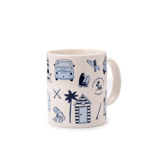 Enjoy your favourite beverage in style with the Volkswagen VW T1 Camper Bus Explore More Porcelain Mug. Crafted from high-quality porcelain, this elegant mug combines timeless design with a nod to adventurous spirit.