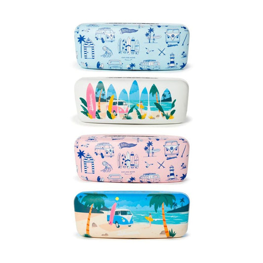 Protect your sunglasses in style with our Volkswagen VW T1 Camper Bus Sunglasses Case. Inspired by the iconic camper bus, this case features a vibrant "Explore Waves" design. Keep your glasses safe and capture the spirit of adventure with this unique case.