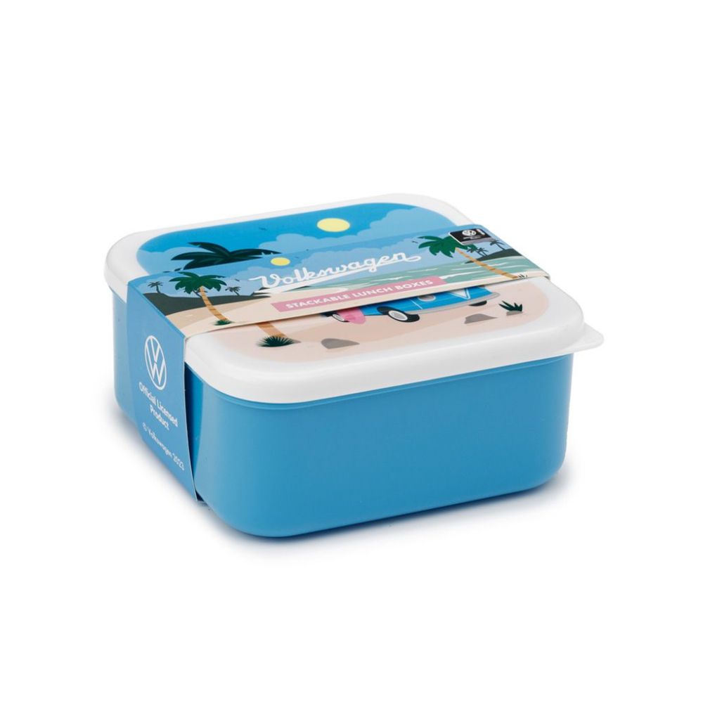 Set of 3 Lunch Box M/L/XL Volkswagen VW T1 Camper Bus Waves are Calling  Volkswagen VW's T1 Camper Bus Waves are Calling set of 3 lunchbox with sizes M, L, and XL will keep your food fresh and secure for the whole day. It features a polyester fabric for extra durability, and with closure ensures optimal storage and easy access.