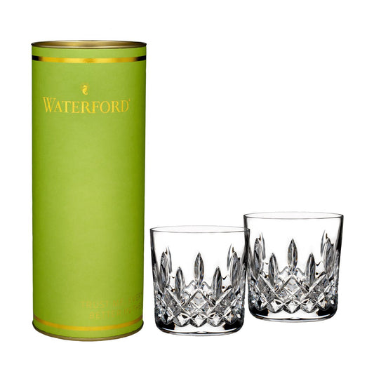 Giftology Lismore Tumbler Set of 2 by Waterford Crystal   Packaged as a pair and providing a timeless gift for whiskey lovers are these popular Lismore Tumblers. Beautifully embellished with our distinguished Lismore pattern, these classic crystal tumblers provide the perfect serve for whiskey, brandy or bourbon, elevating a casual tipple into a luxurious occasion. 