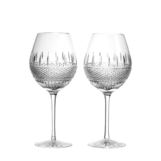 Irish Lace Red Wine Set of 2 by Waterford Crystal  An elegant marriage of form and function, Waterford’s Mastercraft Irish Lace Red Wine glasses are perfect for red wine connoisseurs and those who appreciate the clarity, weight and indulgence of timeless crystal.