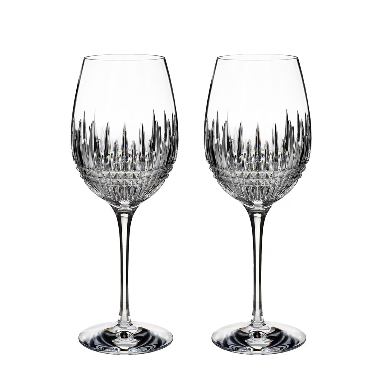 Waterford Crystal Lismore Diamond Essence Goblet Pair  This classic Lismore Diamond Essence Goblet Pair from Waterford offer the perfect serve for water, juice or your favourite fruit punch, and are the ideal luxury all-purpose drinking glass for your home.