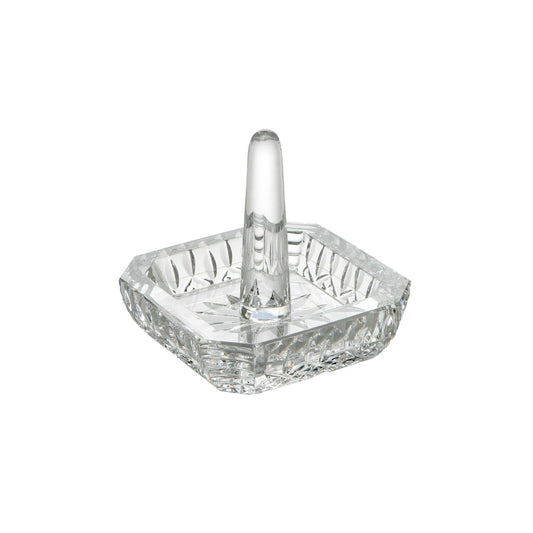 Waterford Lismore Square Ring Holder The Waterford Lismore pattern is a stunning combination of brilliance and clarity. Safeguard your wedding, engagement or signet rings with the beautiful Lismore Square Ring Holder. A central spike keeps rings secure, while the lipped fine crystal tray can be used to store cufflinks, earrings or necklaces and is intricately detailed with the dramatic diamond and wedge cuts of the classic Lismore pattern.