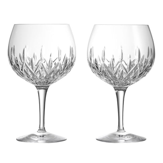 Waterford Crystal Gin Journeys Lismore Balloon Glass Pair  Gin Journeys is a collection created for the optimum Gin experience. Steeped in history with inspiration being drawn from Waterford's heritage to gin, dating back to the Victorian era. Waterford's striking range of gin glasses have been designed with tasting experts to help enrich the aromas and infuse the flavors of the botanicals.