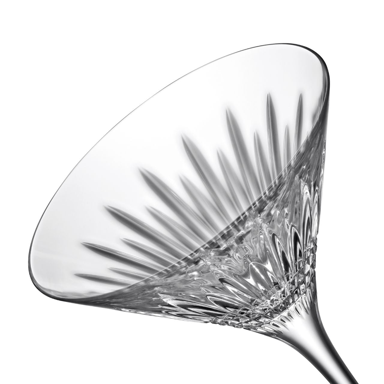 Waterford Crystal Lismore Diamond Martini Glasses Pair  The Lismore Diamond pattern is a strikingly modern reinvention of the Waterford classic, characterized by intricate diamond cuts rendered in radiant fine crystal. The clarity of this radiant Lismore Diamond Martini Glass Pair, ensures that the rich colour of its contents is highlighted beautifully, serving as a feast for the eye as well as the palette.