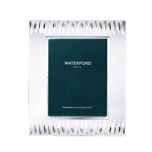 Waterford Mara Frame 5” x 7”  The Mara Frame, with its signature long and short vertical cuts, recalls the enduring rhythm and life of the Irish Sea. Like the endless waters that lap at the shores of Waterford’s beloved Ireland, your memories will last forever when lovingly displayed in the Mara Frame.
