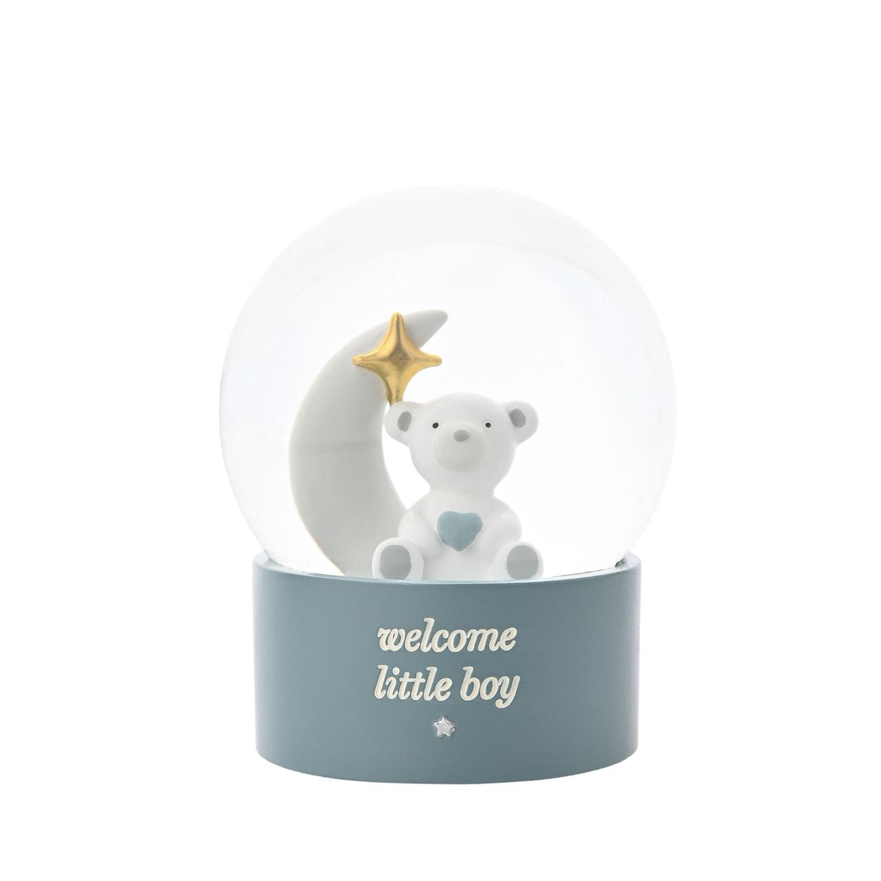 A Bambino BY JULIANA 'welcome little boy' Water Globe. Brimming with whimsical charm, this item is an enchanting addition to any nursery display.