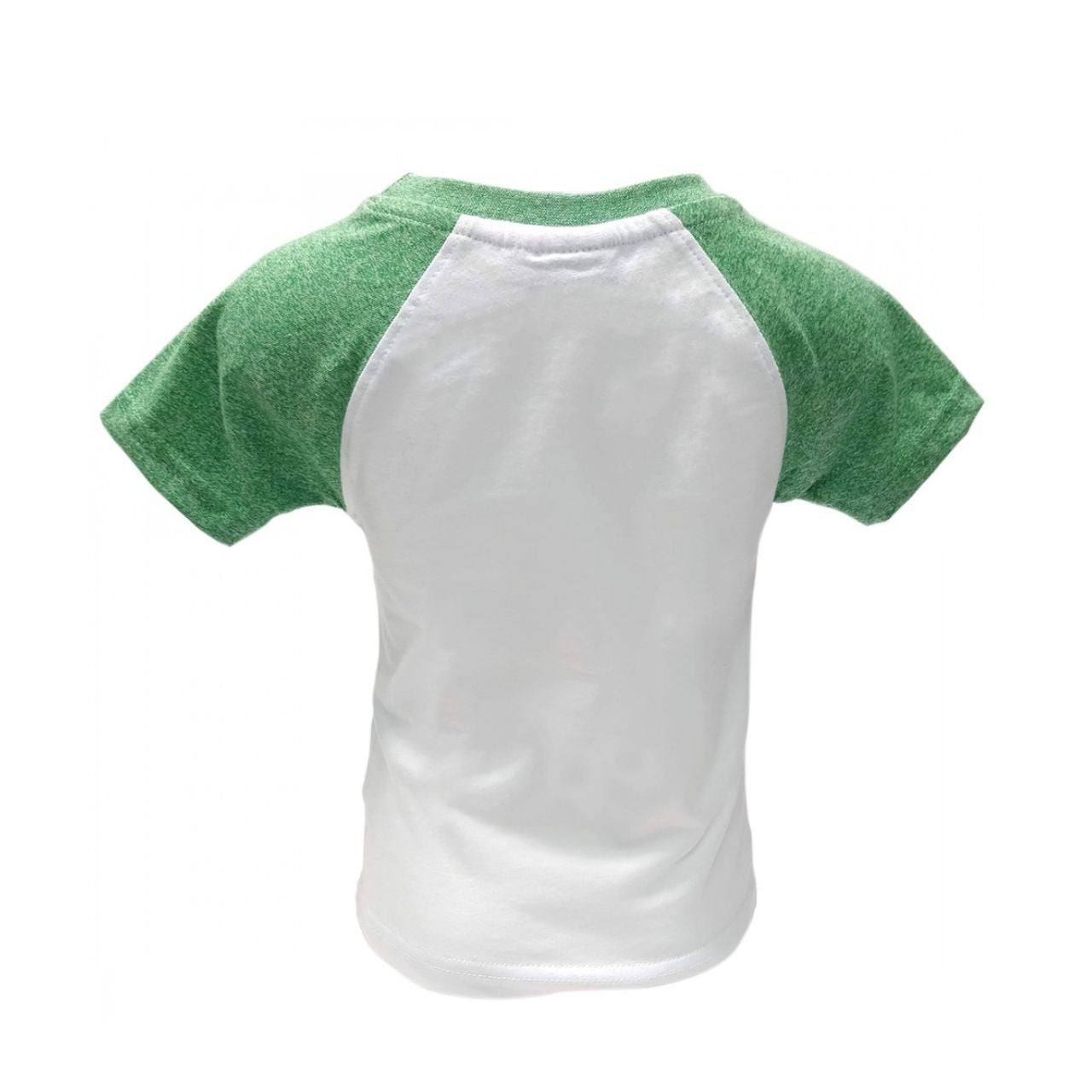 White & Green Grindle Irish Eyes Raglan Kids T-shirt  This white and green grindle kids T-shirt is part of the Traditional Craft Official Collection. This raglan style T-shirt is a relaxed fit and features embroidered shamrocks and wording over print. The classic phrase reads "When Irish eyes are smiling".