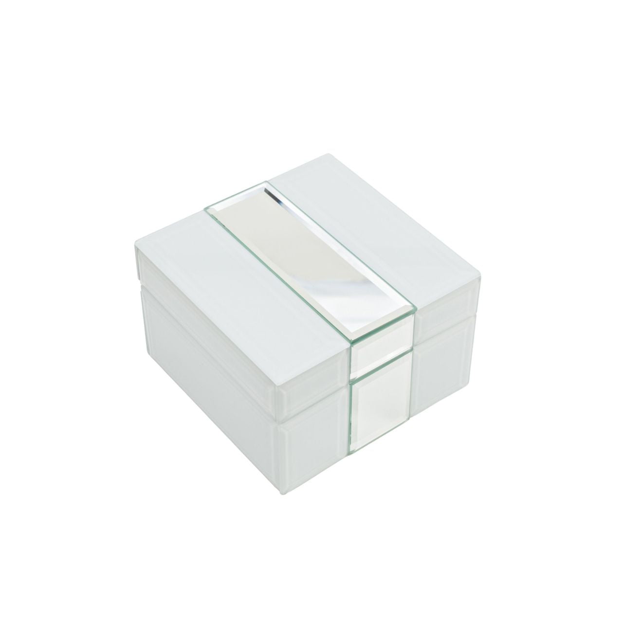 A gorgeous silver glass and shimmering crystal jewellery box. From HESTIA Luxe Living - contemporary class and style in homeware.