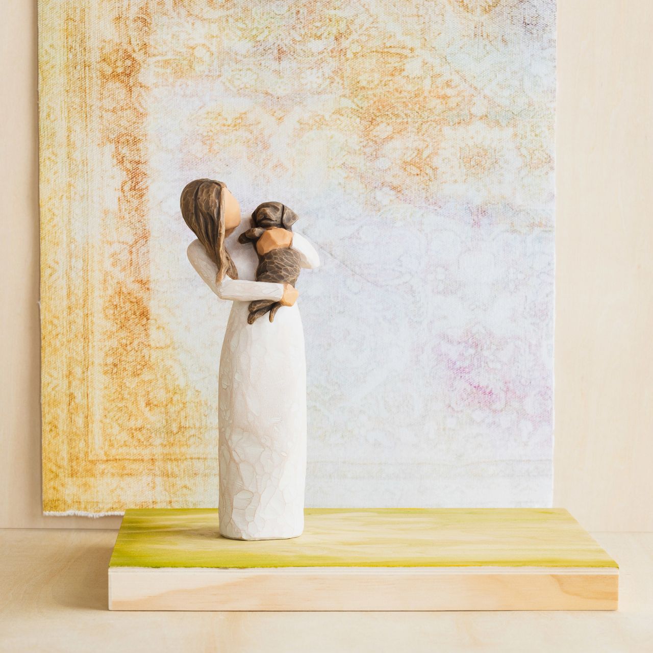 Adorable You - Dark Dog by Willow Tree  Willow Tree is an intimate line of figurative sculptures representing sentiments of love, closeness, healing, courage, hope...all the emotions we encounter in life " When carving this figurine, I was influenced by the postures of classical sculptures, where the line of the shoulders is in opposition to the hips, or contrapposto.