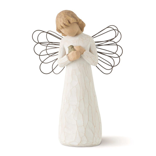 Angel of Healing by Willow Tree  A gift to comfort and encourage hope and healing. "This was the first piece that I sculpted in the summer of 1999... The bird can be protection, comfort or healing. When I created it, I was thinking about the idea of fragility and how we sometimes need to heal our inside - our soul. 