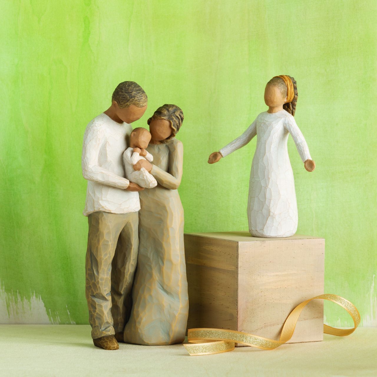 A gift to support and encourage hope and healing. Can be added to Nativity display. "This is intended as a universal piece of goodwill... her hairstyle and gold-flecked hair band suggest an aura of celebration and specialness. Blessings is a little reminder to count our blessings every day. She speaks to any denomination or ethnicity.