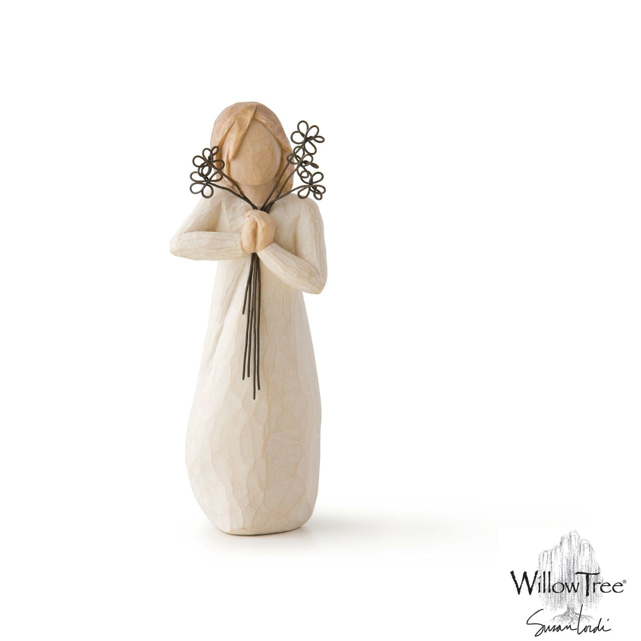 Willow Tree Friendship  Willow Tree is an intimate line of figurative sculptures representing sentiments of love, closeness, healing, courage, hope...all the emotions we encounter in life. Artist Susan Lordi hand carves the original of each Willow Tree sculpture.