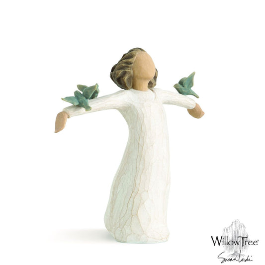 Happiness by Willow Tree  FREE to sing, laugh, dance... create!  Willow Tree is an intimate line of figurative sculptures representing sentiments of love, closeness, healing, courage, hope...all the emotions we encounter in life. "I hope this piece is very open to viewer interpretation. For me, it is the pure joy that comes from creating - in all of its forms.