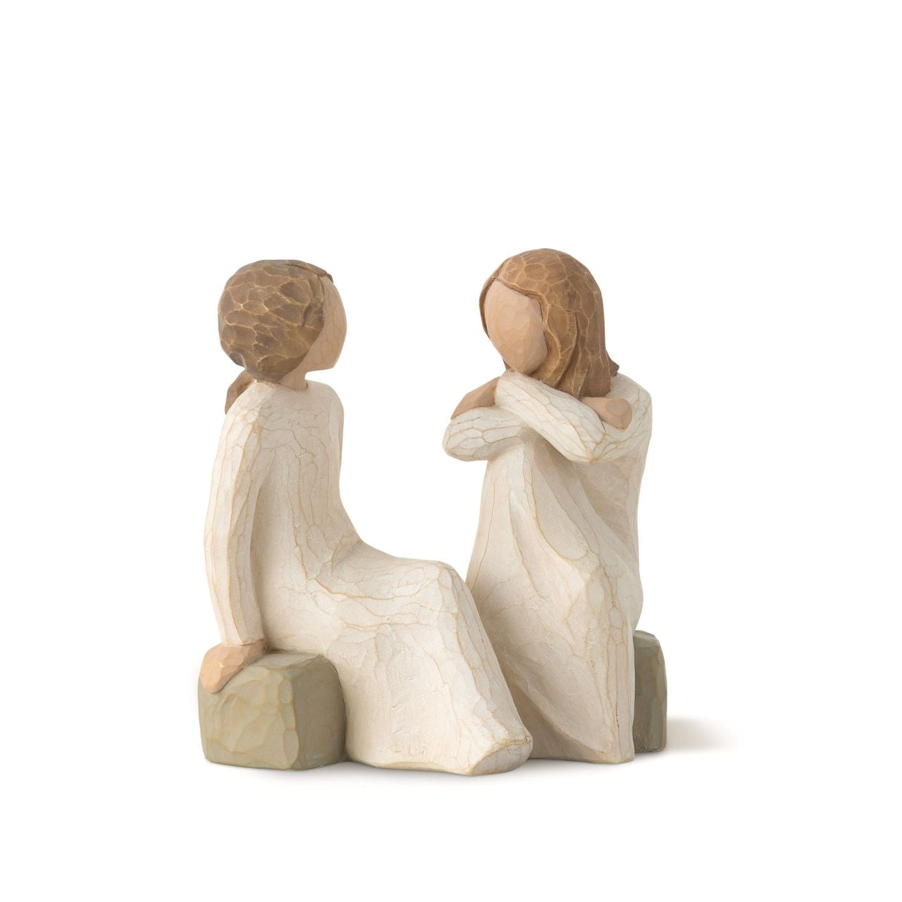 Willow Tree is an intimate line of figurative sculptures representing sentiments of love, closeness, healing, courage, hope...all the emotions we encounter in life. "Totally inspired by my two sisters and my very good girlfriends... that I can pour my heart out to" - Susan Lordi.