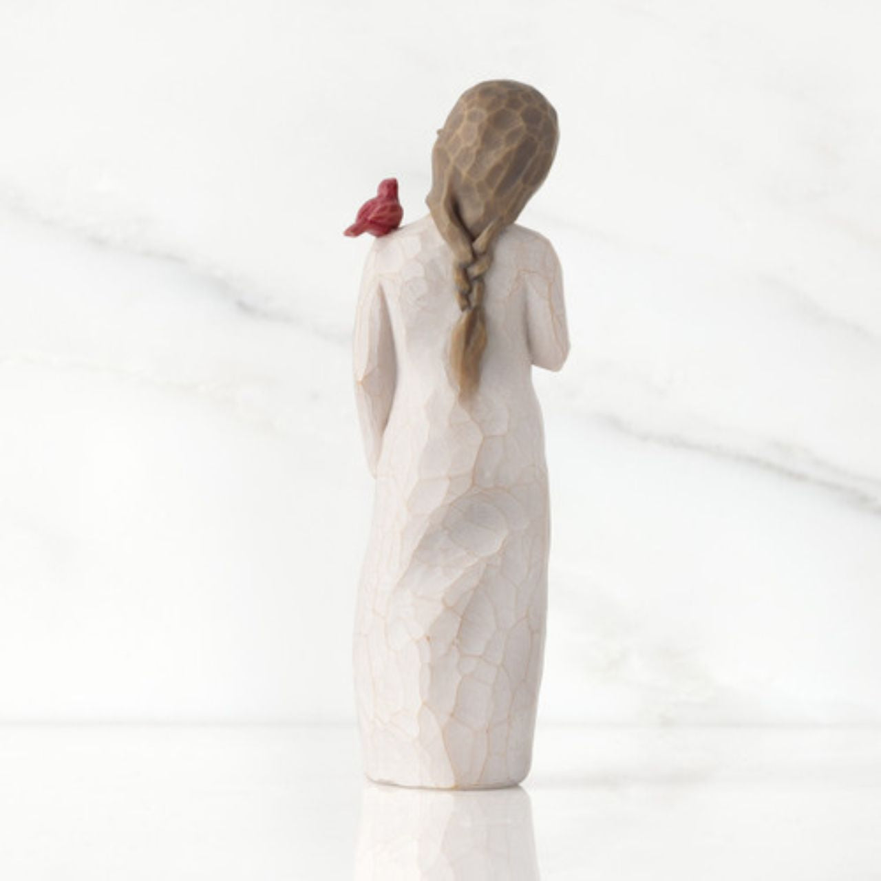 This Messenger figurine by Willow Tree includes the sentiment ''bringing comfort and love from afar'' Sometimes we see something, and it evokes a feeling, a memory, a presence of one we miss.