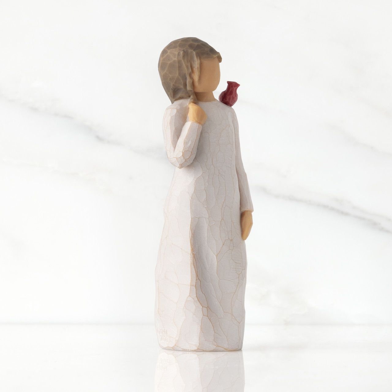 This Messenger figurine by Willow Tree includes the sentiment ''bringing comfort and love from afar'' Sometimes we see something, and it evokes a feeling, a memory, a presence of one we miss.