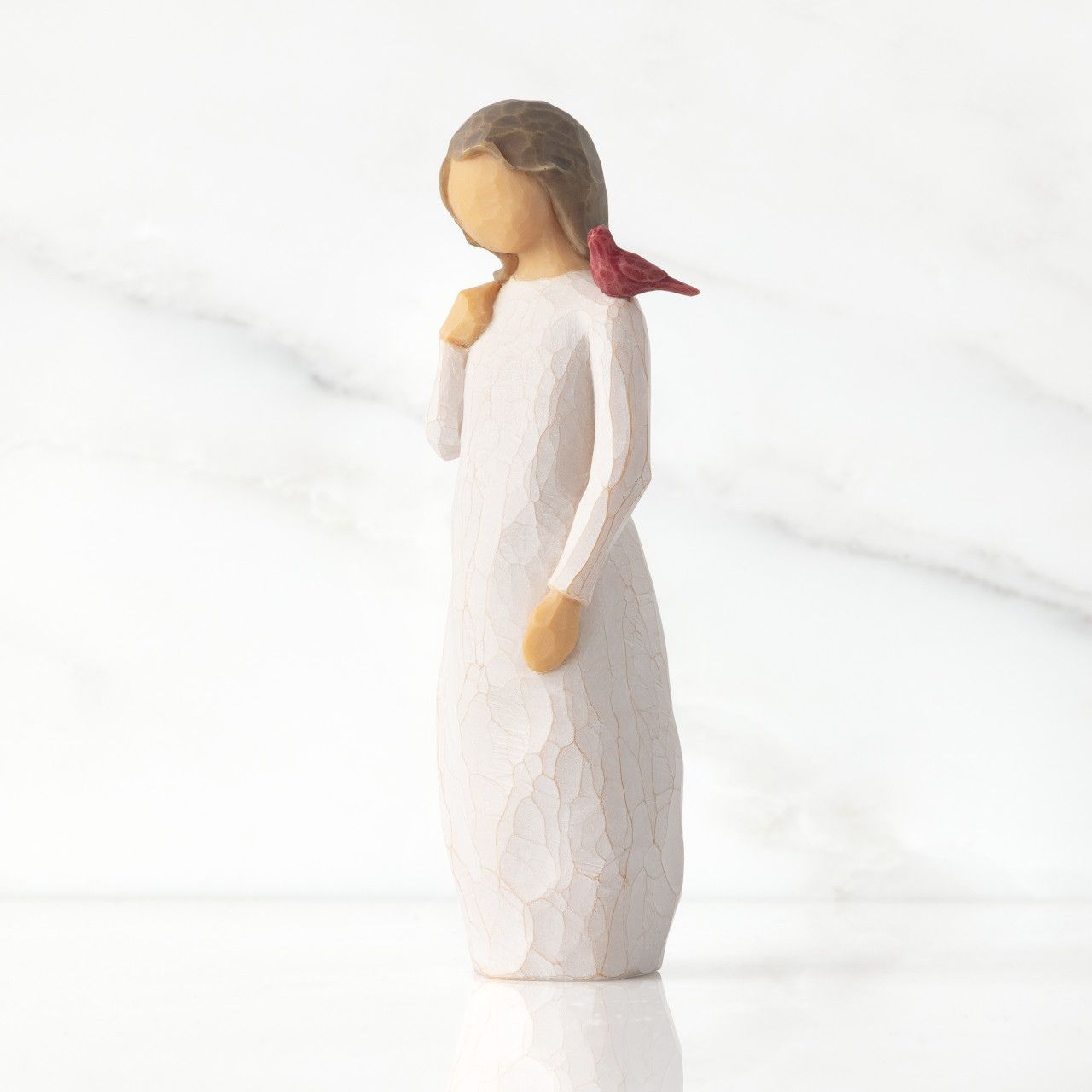 This Messenger figurine by Willow Tree includes the sentiment ''bringing comfort and love from afar'' Sometimes we see something, and it evokes a feeling, a memory, a presence of one we miss.