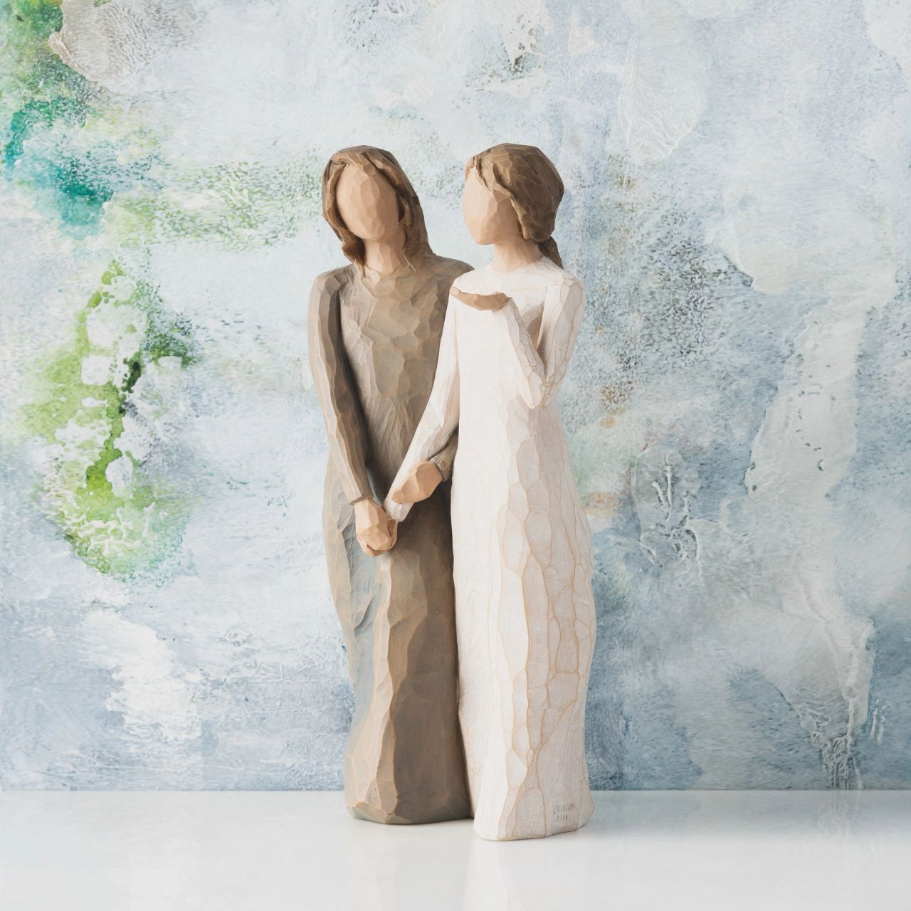 Willow Tree is an intimate line of figurative sculptures representing sentiments of love, closeness, healing, courage, hope...all the emotions we encounter in life. "...You never laugh harder than when you're laughing with your sisters... or very close dear friends.