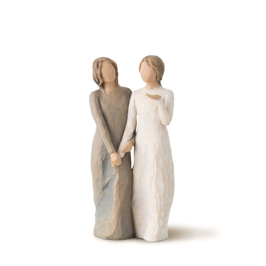 Willow Tree is an intimate line of figurative sculptures representing sentiments of love, closeness, healing, courage, hope...all the emotions we encounter in life. "...You never laugh harder than when you're laughing with your sisters... or very close dear friends.