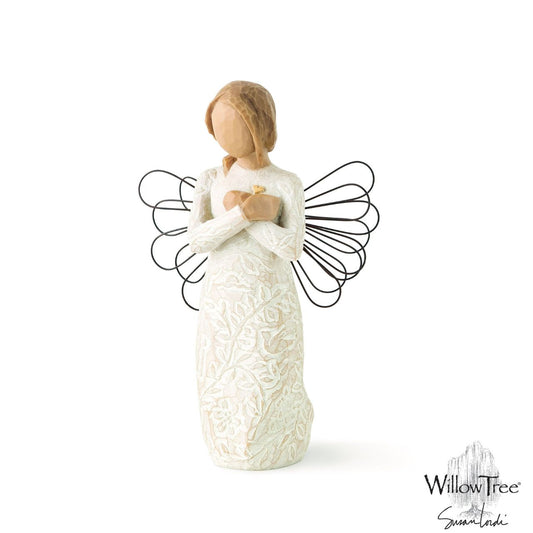Remembrance by Willow Tree  Willow Tree is an intimate line of figurative sculptures representing sentiments of love, closeness, healing, courage, hope...all the emotions we encounter in life. "This piece is all about memories - how warm, comforting memories help us to heal when we're missing someone. If you look closely at the carved icons on her dress, each recalls a memory by appealing to our senses... touch, scent, taste, sound, sight.